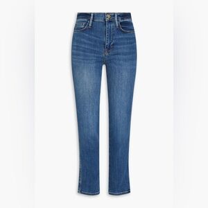 FRAME denim Le Sylvie Slender Straight high-rise slim-leg jeans Thistle size 28